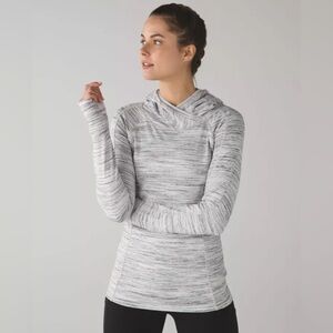 Lululemon Think Fast Hoodie Pullover 4 Space Dye Camo White Multi Silverspoon